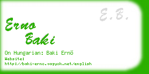 erno baki business card