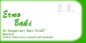 erno baki business card